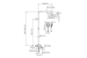 Душевая система WasserKraft 24.8 белый матовый - 3