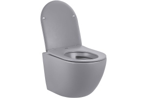 Подвесной унитаз Vincea Globo серый с сиденьем микролифт - 3