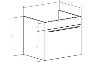 Тумба для комплекта Bellezza Альдо 60 белая, 1 ящик - 3