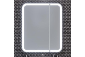 Зеркало шкаф Opadiris Элеганс 80 с подсветкой белый матовый