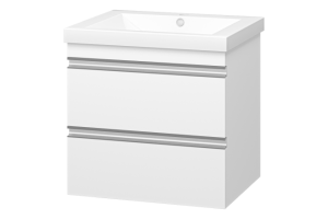 Тумба под раковину Misty Ингрид 60 белая глянцевая