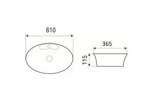 Раковина накладная WeltWasser WW ELBACH 3203 61 белый (10000003858) - 2