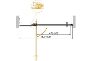 Душевая дверь в нишу Cezares Slider B 1 80/90 GRIGIO Cr - 2