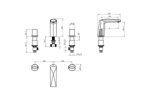 Смеситель для раковины Boheme Venturo белый золото - 2