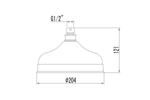 Душевая лейка верхняя Lemark LM8989G, круглая диаметр 204 мм, для серий BRAVA, золото - 2