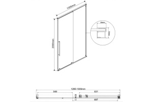 Душевая дверь Vincea Arno 130 хром стекло прозрачное - 2