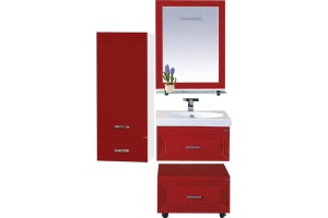 Тумба Misty Европа 60 подкатная, красная эмаль - 2