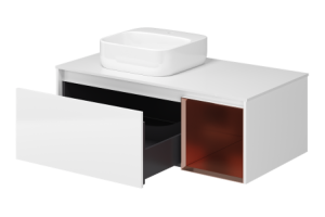 Тумба с раковиной Misty Севан 105 белая глянцевая - 3