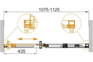 Душевая дверь в нишу Cezares Duet Soft BF 1 110 C Cr - 3