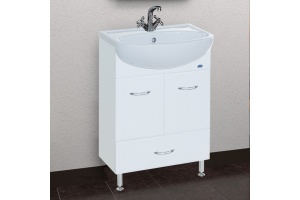 Тумба с раковиной Bellezza Уют 60 с нижним ящиком белая