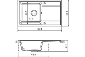 Мойка кухонная Florentina Липси 860 мокко - 2