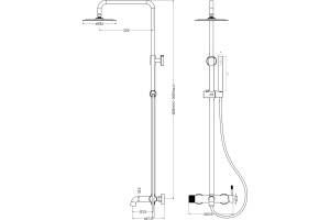 Душевая стойка Boheme Uno белый, золото (468-WG) - 2