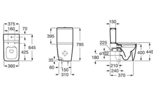 Унитаз напольный Roca Inspira square с крышкой, белый (342536000) - 3