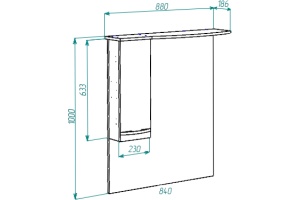 Зеркало-шкаф Bellezza Балтика 90 L бежевый - 3