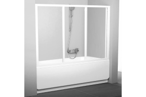 Шторка на ванну Ravak AVDP3-180 Transparent, профиль белый
