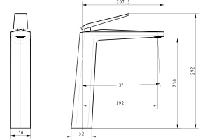 Смеситель Boheme Venturo 372-SGM для раковины, shine gun metall - 2