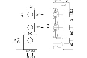Скрытая часть Bossini OKI 2 Outlets LP Z030201 - 2
