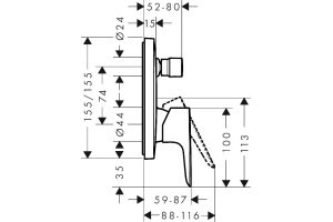 Смеситель Hansgrohe Talis E 71745700 для ванны с душем - 2