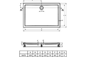 Душевой поддон Riho Davos 80x120 см (DA7500500000000) - 2