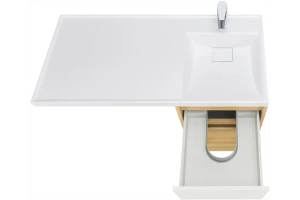 Тумба с раковиной Aquaton Лондри 40 светлое дерево-белый - 3