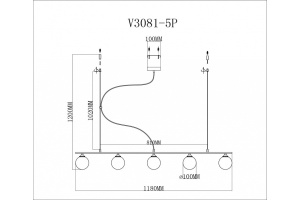 Подвесной светильник Moderli Sector V3081-5P - 2