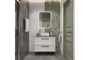 Зеркало-шкаф STWORKI Алта 60 см, с LED подсветкой и часами, смарт, прямоугольное, сенсорное управление - 2