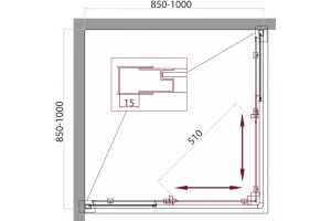 Душевой уголок BelBagno Unique 100х100 профиль хром стекло матовое - 2