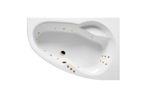 Ванна акриловая Excellent Newa Soft R 160х95 с гидромассажем белый - бронза