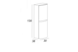 Шкаф-пенал для ванной Cezares Vague, Bianco lucido (44322) - 2