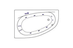 Акриловая ванна Excellent Kameleon 170x110 белая золото левая с гидромассажем - 2