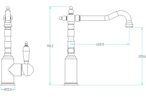 Смеситель Boheme Tradizionale Oro 102 для кухонной мойки - 2