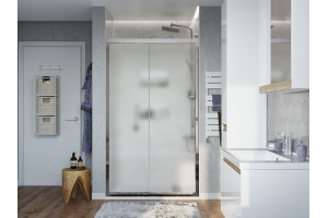 Душевая дверь в нишу STWORKI Стокгольм DE019D2130200 130 см профиль хром глянец, стекло матовое - 2