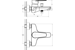 Смеситель Orange Flipo M23-100cr для ванны с душем - 2
