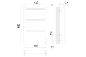Электрический полотенцесушитель Terminus Аврора П6 650x400 Хром - 3