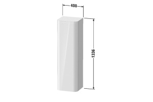 Duravit Happy D.2 Plus Комплект - Пенал подвесной 1336x400x360мм 1 дверь, 3 стекл. полки, DX с Декоративным Топ 16x403x364мм, цвет: белый глянцевый - 2