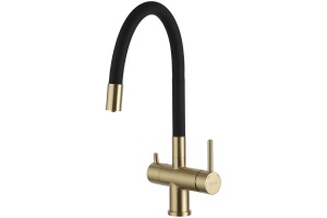 Смеситель для кухни Gappo золото с черным