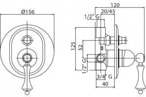Смеситель для душа Cezares MARGOT бронза (MARGOT-VDIM-02-Bi) - 3
