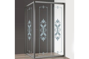 Душевой уголок Cezares Giubileo-AH-1 стекло с узором, хром