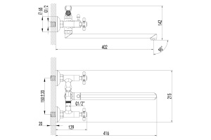 Смеситель для ванны Lemark Vista хром (LM7651C) - 2