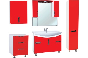 Шкаф-пенал Bellezza Лагуна 35 с бельевой корзиной R красный - 2