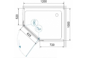 Душевой уголок RGW Passage PA-091 100х120 профиль хром стекло прозрачное - 3