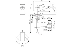 Смеситель для биде Ideal Standard Conca хром - 3
