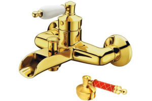 Смеситель для ванны Boheme Vogue золото с красным