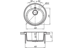 Мойка кухонная Florentina Лотос 510 черный - 2