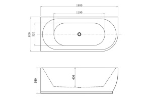Акриловая ванна Aquanet Elegant А 260054 180, белая матовая - 2