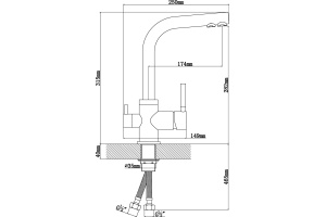 Смеситель АКЦЕНТ  ВМ, цвет Терракота  (ACCENT ВМ Terracota) - 2