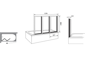 Шторки для ванной Ravak Supernova 129.6 см (795V0100Z1) - 3