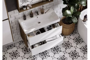 Комплеккт мебели Aquaton Сканди 90 белый - светлое дерево - 2