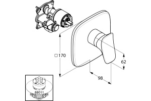 Смеситель для душа Kludi Ambienta хром (536550575) - 3
