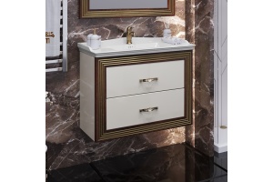 Тумба с раковиной Opadiris Карат 80 золотая патина
